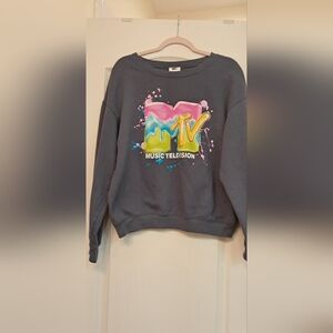 MTV Charcoal Gray Cotton Blend Top